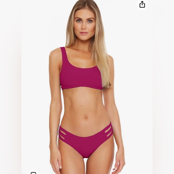 BECCA Other - NWT/Liner Becca Jocelyn Rib Top and Tab Rib Bottom - Bright Coral